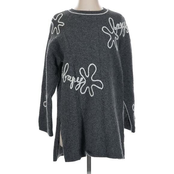 BAPY by A Bathing Ape Heavy Charcoal Wool Embroidered Tunic Sweater S - Picture 3 of 10